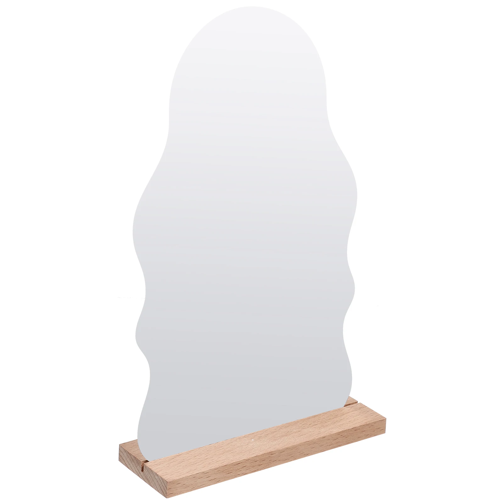 

Acrylic Wood Desk Vanity Stylish Makeup Mirror Compact Portable Table Makeup Mirror Home Office Bedroom Living Room
