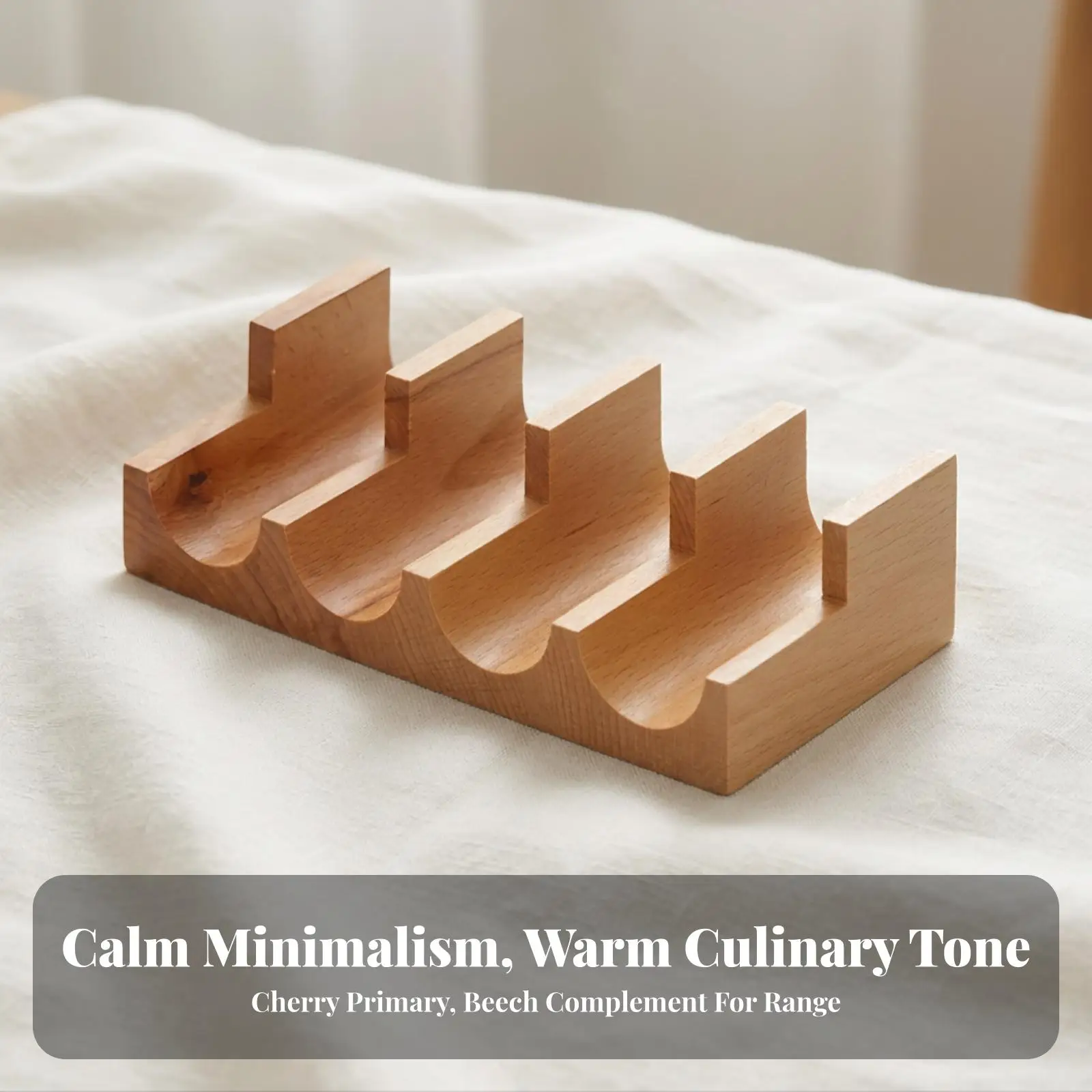 Wooden Sushi Mold Stand Holder Rack Four Curved Slots for Sushi Plates Serving Set Japanese Dining Table Display