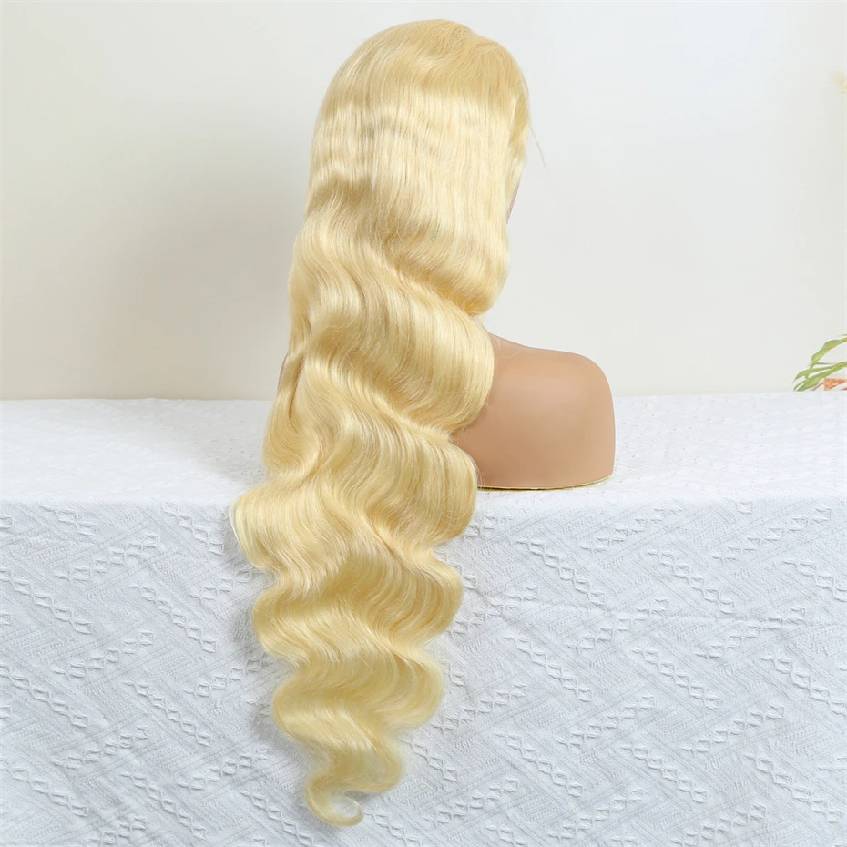 HD 360 Full Lace Wig Human Hair Pre Plucked 613 Honey Blonde Color Lace Front Wigs For Women Remy Vietnamese 13x4 13x6 Lace Frontal Body Wave Wigs 200% 220% Density