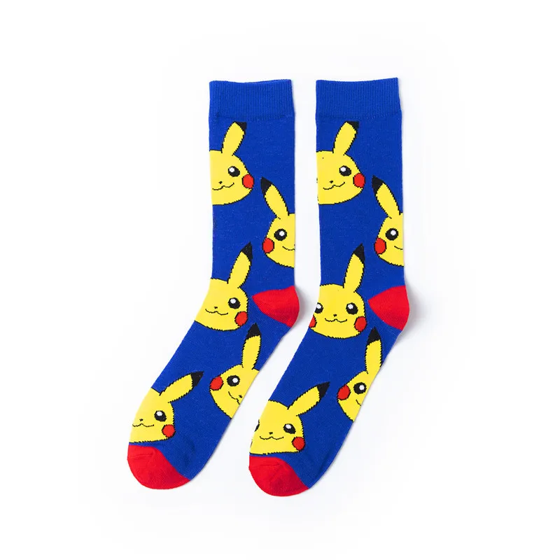 Pokemon Pikachu Poke Ball Men\'s socks Trend Medium Tube Socks Anime Figure Unisex Athletic Socks Harajuku Breathable Socks Gifts