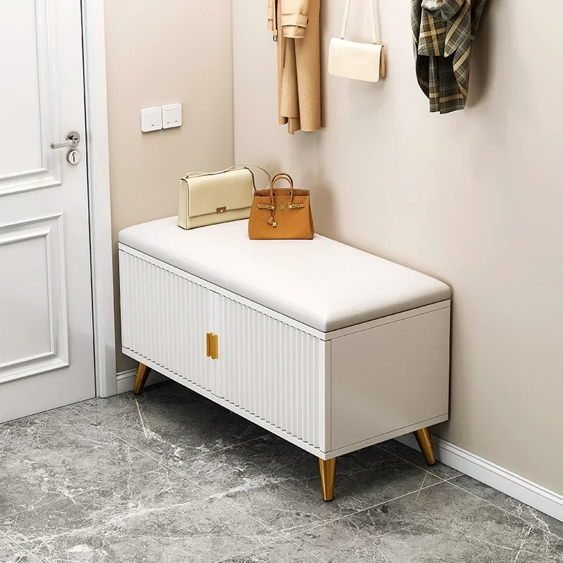 Nice Glam tabouret de luxe avec espace de rangement or beauté réception pied tabouret couloir Salon Pouf Salon Comfye meubles de maison