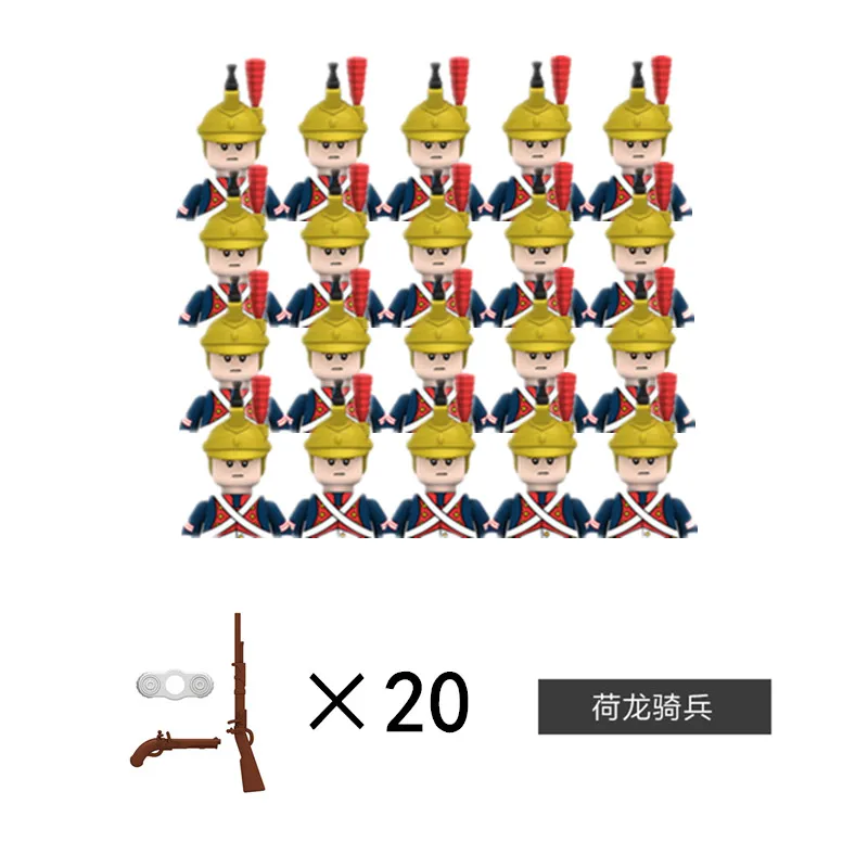 Military Medieval Napoleon War Series Building Blocks New Figures Soldier Knife Gun Weapons Accessories Moc Bricks Children Toys