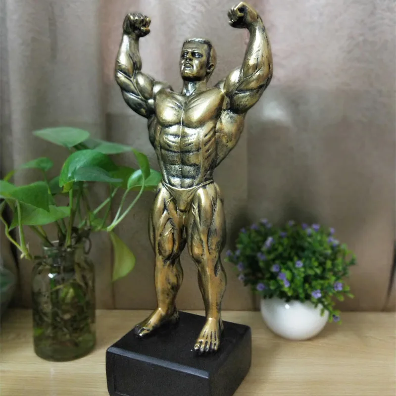 EUROPEAN SPORTS HERCULES MUSCULAR MEN AND WOMEN STATUE ABSTRACT FIGURE ARTS SCULPTURE RESIN ART&CRAFT HOME DECORATION GYM