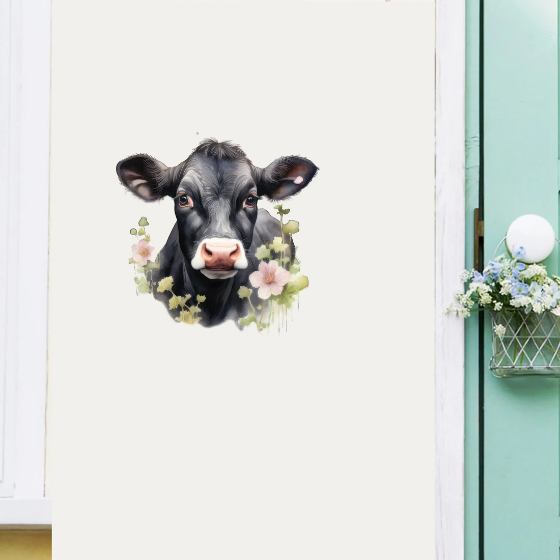 Three Ratels QB45 Watercolor Cattle Cartoon Stickers for home decoration