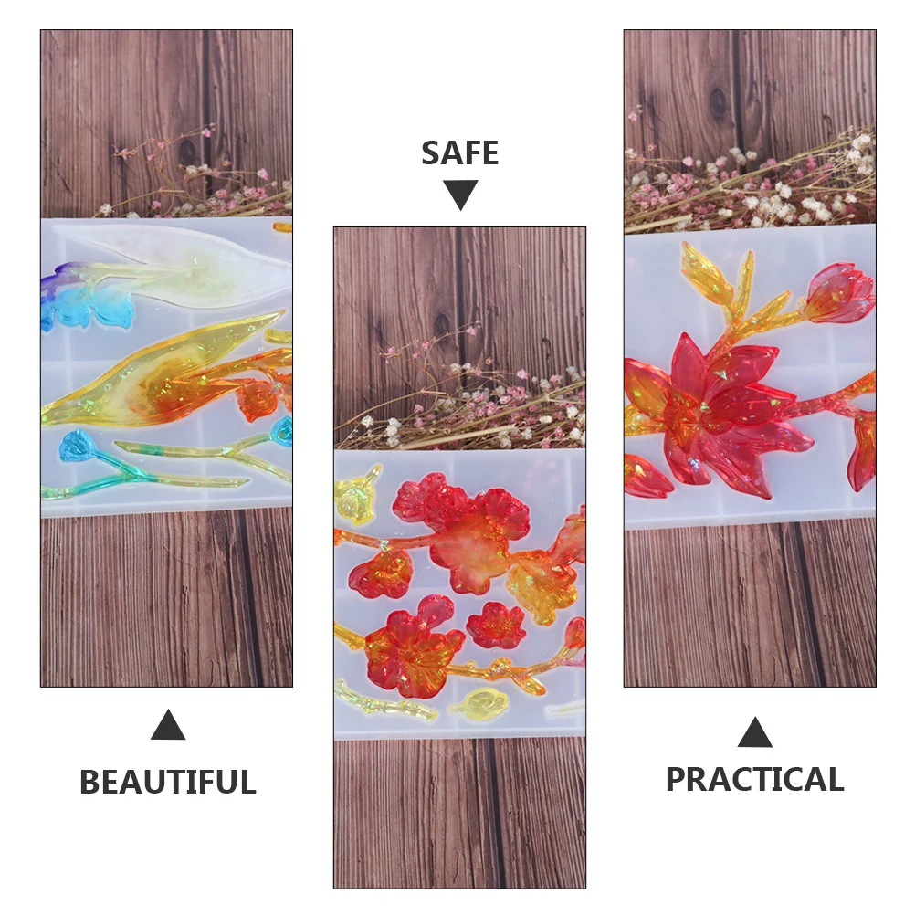 

4pcs Silicone Flower Mold Diy Craft Mould For Resin Epoxy Jewelry Making Handmade Silicone Die Tools Kit