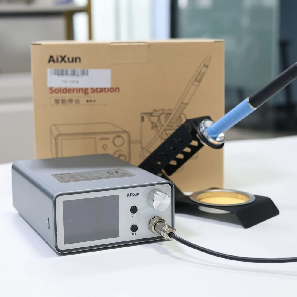 Aixun t3a 110v/220v estação de trabalho de ferro de solda inteligente com suporte t12/t245 lidar com pontas de ferro estação de trabalho de ferro de solda