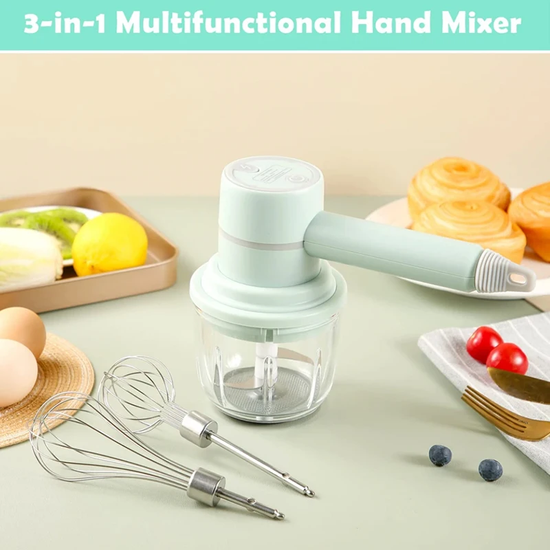 Electric Portable Blender Mixer Handheld Kitchen Tools with Food Processor Milk Frother Egg Beater And Cake Baking USB Charging