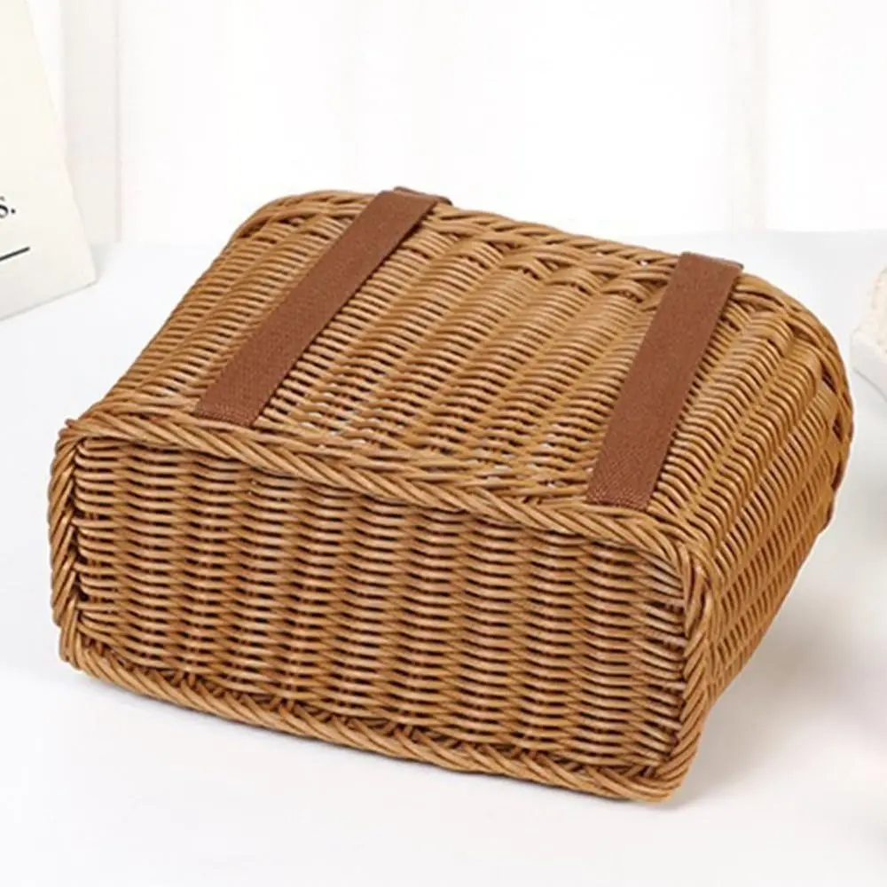 

Lightweight Storage Basket With Handle Rattan Materia Picnic Basket Eco-Friendly Durable Flower Basket Fruit Storage