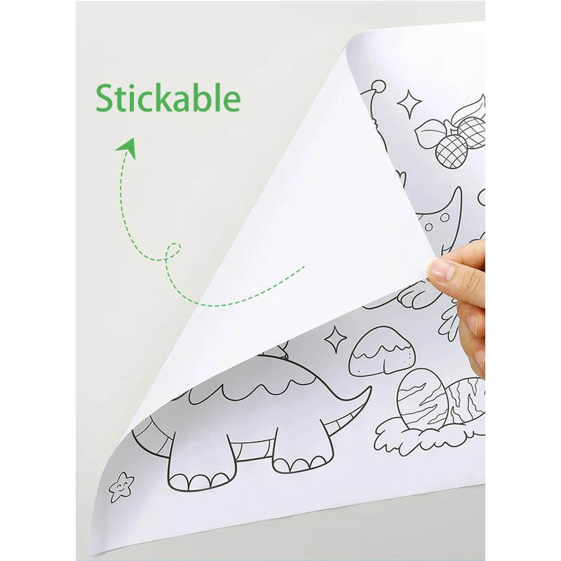 Coloring Paper Roll Graffiti Scroll Paper-cut Drawing Roll DIY Color Filling Paper for Kids Painting Paper 3 Meters