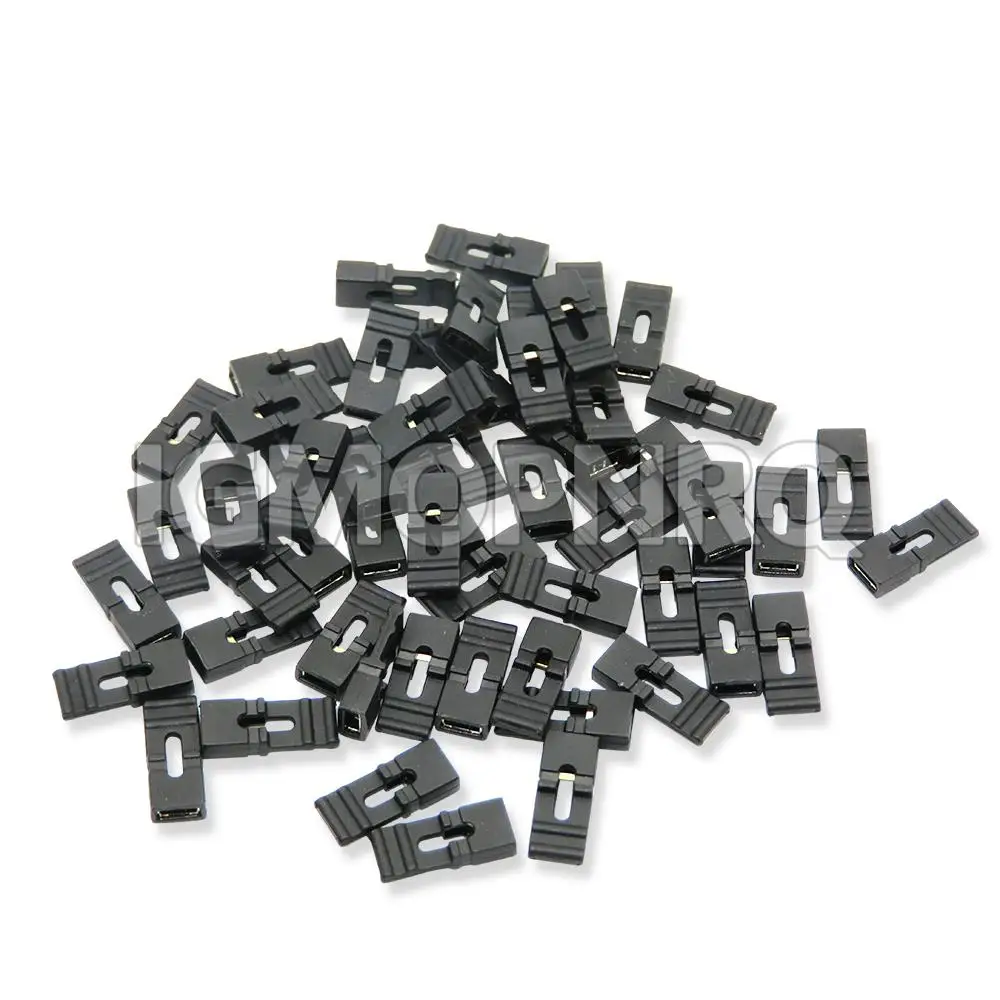 100PCS Jumper cap 2.0mm opening short long cap black connecting pin spacing 2.0mm