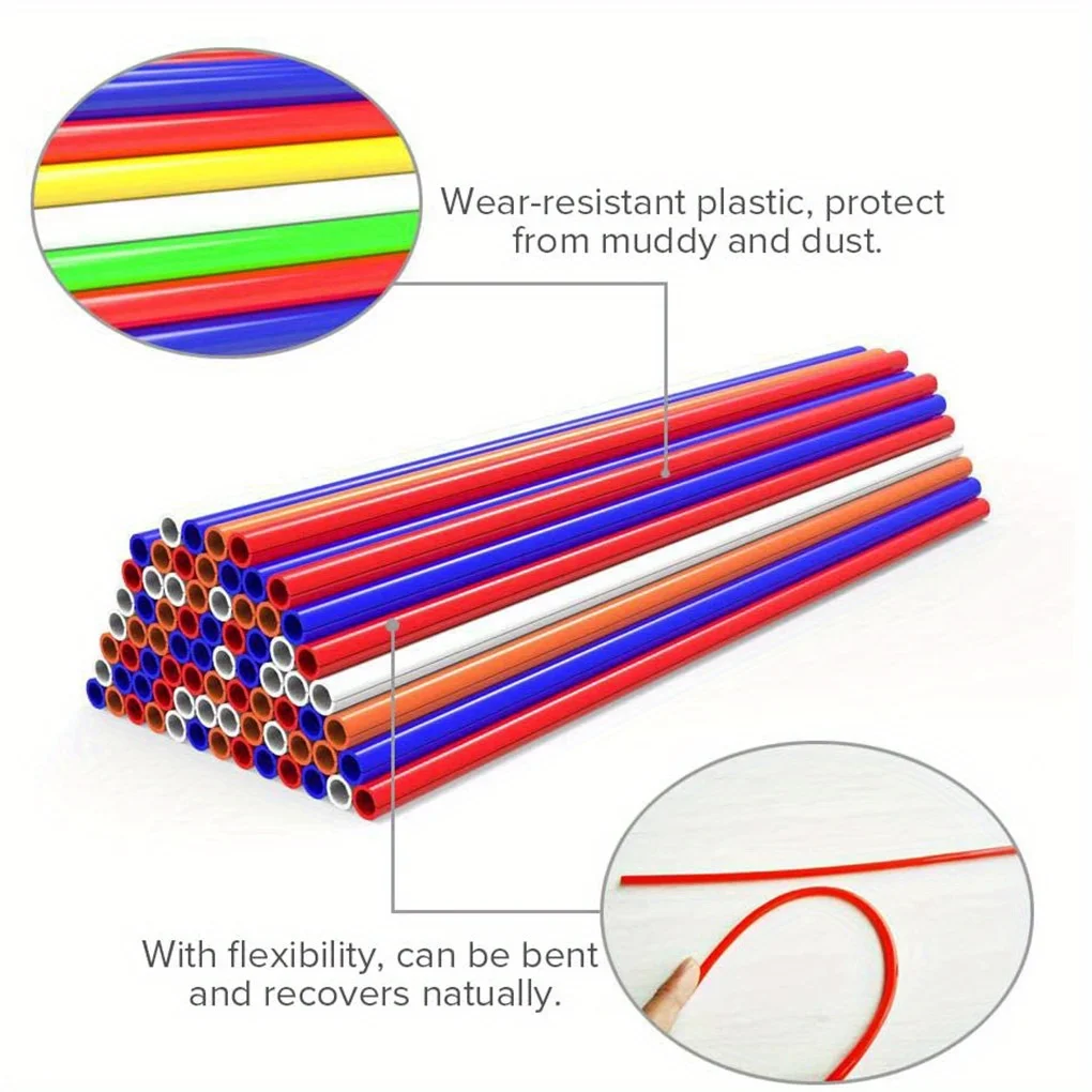 72Pcs Universal Motorcycle Spoke Covers, 8‑21 Inch Rim Spoke Wraps, Decorative Protector for Motocross Bikes Wheelchairs