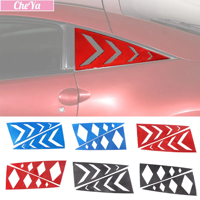 

CheYa Window Decal Rear Window Sticker for Mitsubishi Eclipse GT 2005-11 Soft Carbon Fiber Rear Triangle Window Cover Trim 2 Pcs