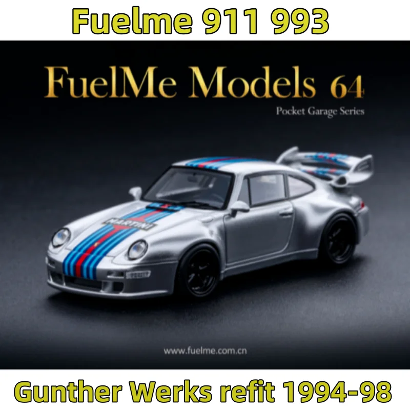 1:64 Motorhome GW coche deportivo modelo 911 Martini 993 Gunther adecuado para modelos en miniatura de resina Porsche, adornos para adultos, juguetes para niños