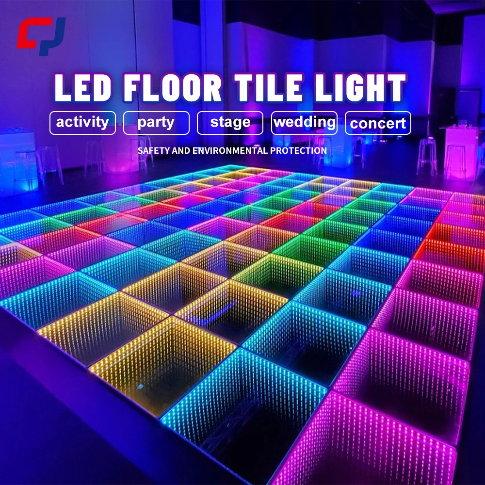 

Hot Sell LED 3D Dance Floor Portable RGB Tempered Glass Lighted Wedding Dance Floors Stage Lighting For DJ Disco Party Show