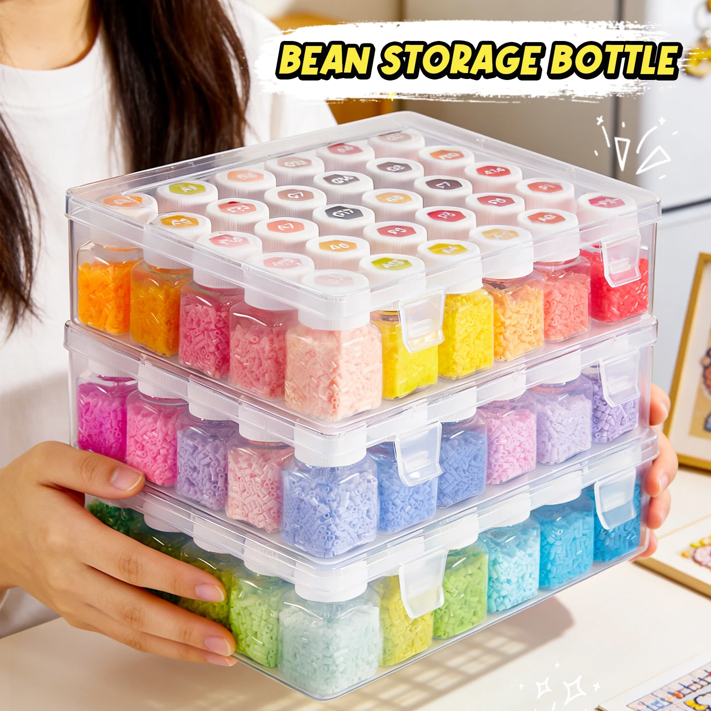 2.6mm Fuse Beads 24/48/72/96 Colors with Storage Box and Tools DIY Handmade Craft Set Stress Relief Toy Teens Adult Party Gifts