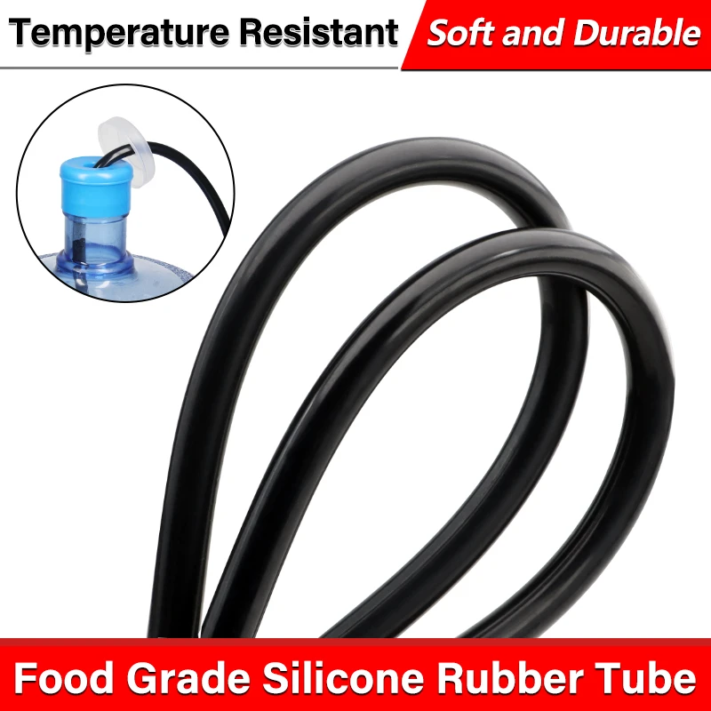 1/3/5M Black Food Grade Silicone Rubber Tube ID 0.5 ~ 32mm Temperature Resistant Flexible Soft Water Pipe Air Silicone Tube