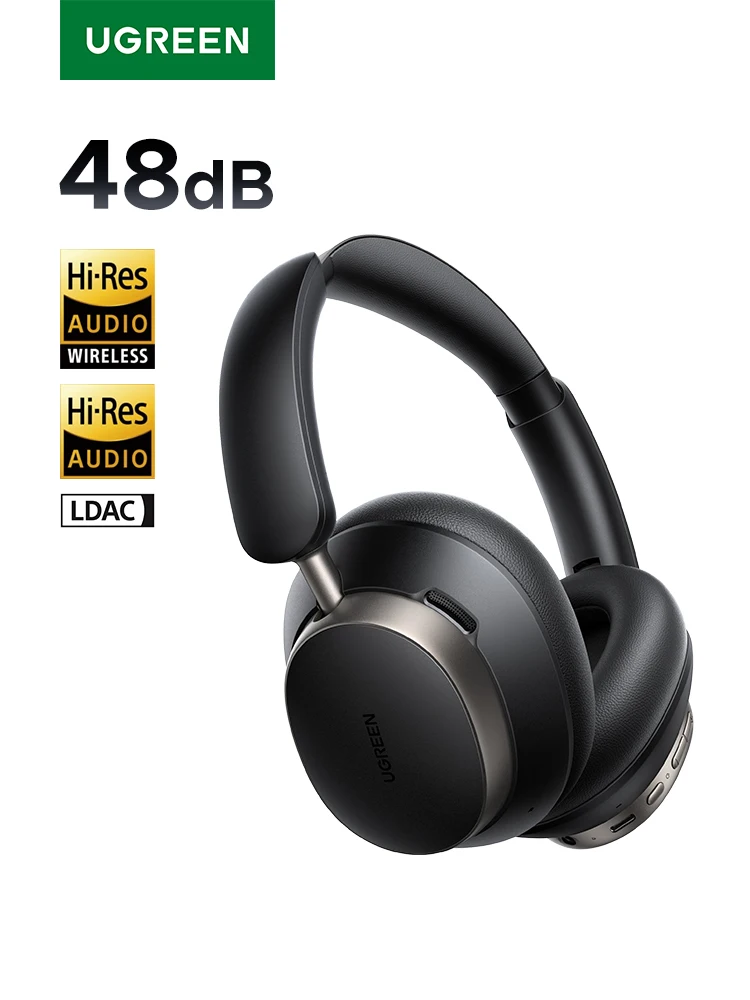UGREEN Studio Pro 48dB ANC Bezprzewodowe Słuchawki Nauszne Bluetooth z Aktywną Redukcją Szumów, Hi-Res LDAC, 120h Czasu Odtwarzania — zdjęcie 2