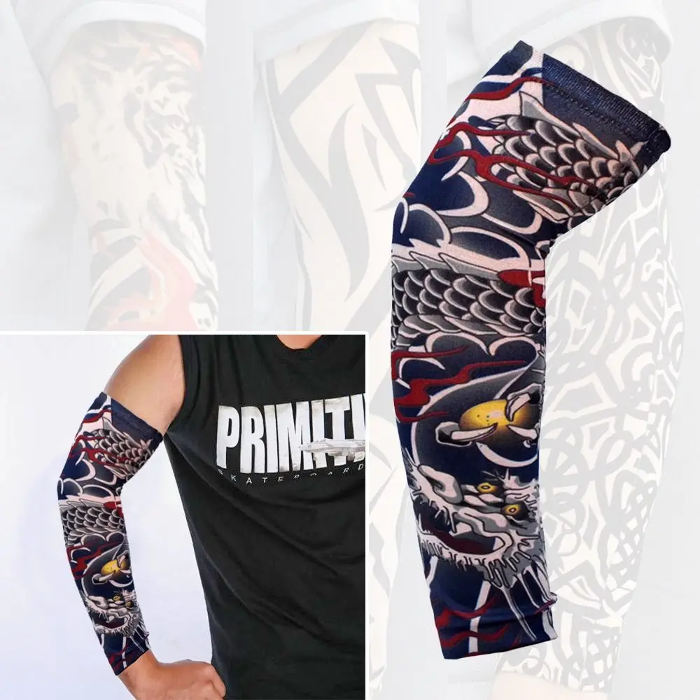 1Pcs New Sun Protection Flower Arm Sleeves Summer Cooling Outdoor Sport Arm Cover Basketball Sportswear Tattoo Arm Sleeves