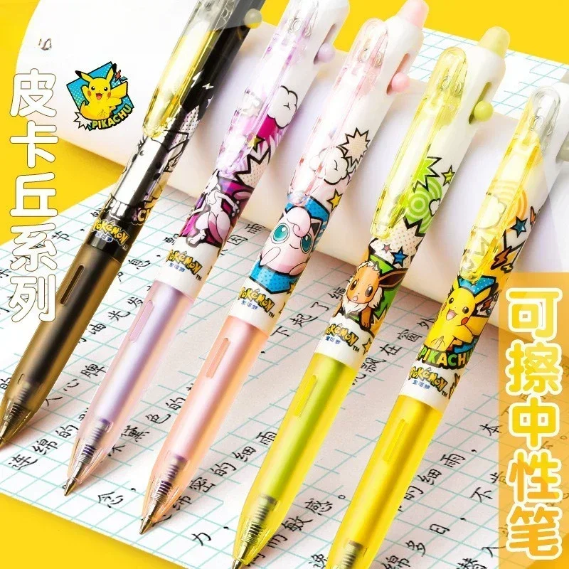 Pokemon Neutral Press Pen Serie Cartoon Erasable Pikachu Anime Gel Pen Quick-drying 0.5mm Black Student Stationery Birthday Gift