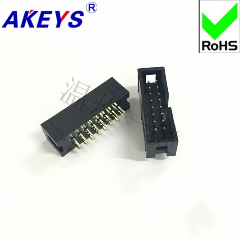 10 PCS ISP interface JTAG socket DC3-16P simple horn socket 2.54 MM vertical connector