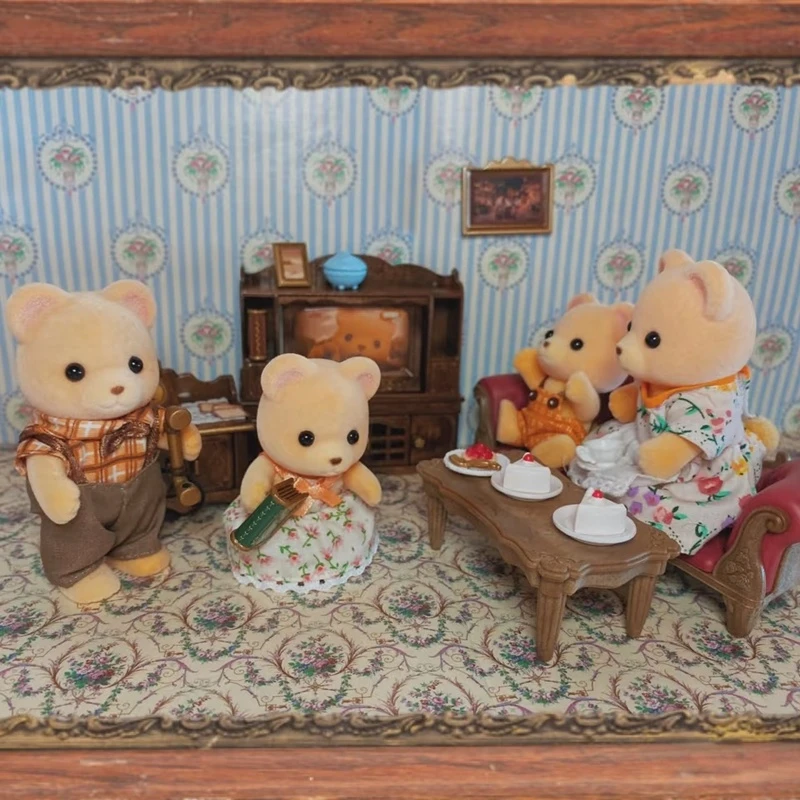 لعبة المطابخ من عائلات سيلفانيان للفتيات، عائلة الدببة الأصلية من أربعة هدايا للفتيات، ألعاب الأطفال الثلاثي