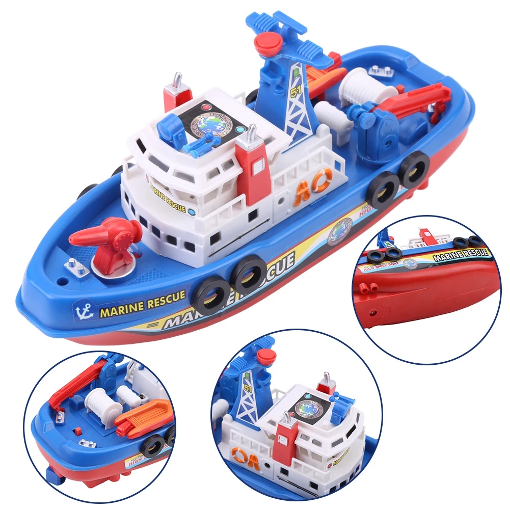 

Children Kids Fireboat Toy Summer Water Toys Water Spraying Ship Model with Sound & Flash Light Pool Bath Toys for Kids