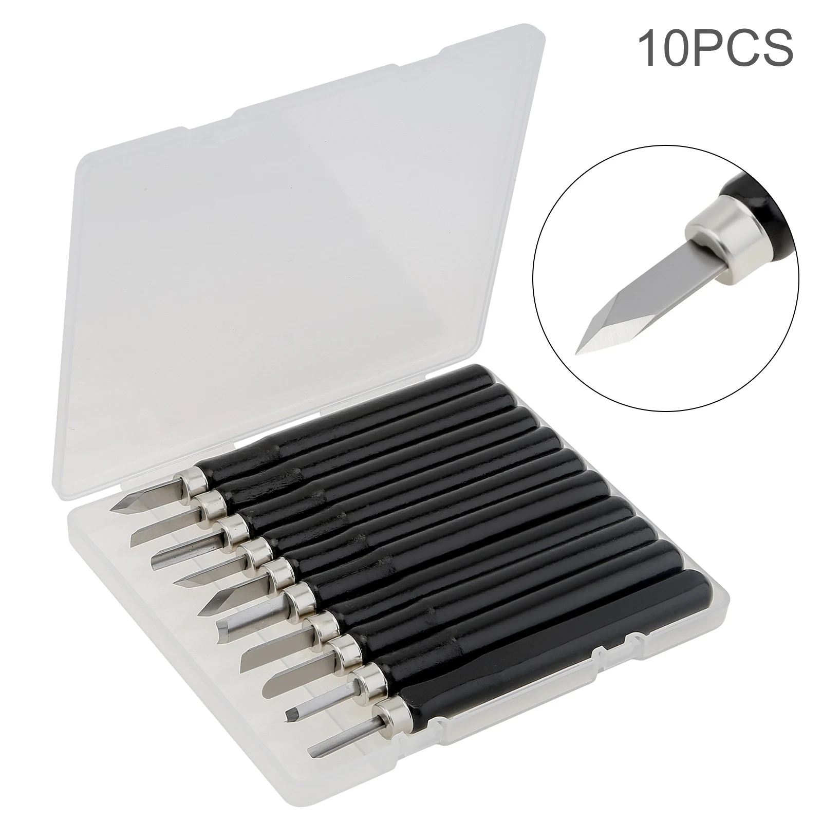 10pcs Razor-sharp Black Wood Carving Chisel Tool Set for Basic Detailed Carving Woodworkers Wood Carving Chisel Tool