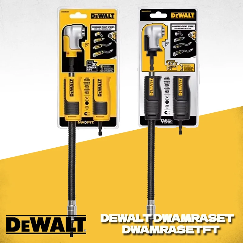 DEWALT DWAMRASET Right Angle Drill Adaptor FlexTorq 4-in-1 System Compact Straight Flexible Shaft 12-Inch Dewalt DWAMRASETFT