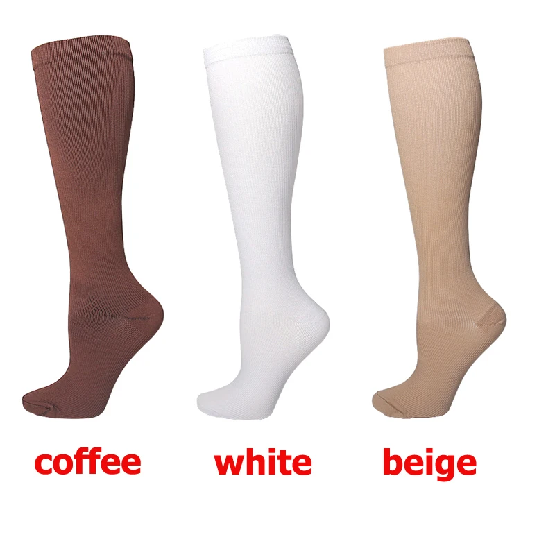 2Pairs Compression Socks Running Sports Socks Nursing 20-30mmhg for Flight Travel Pregnancy Edema Diabetes Varicose Veins Socks - view 4