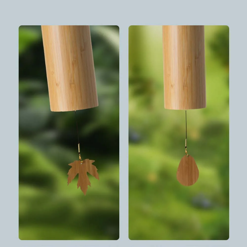 Craft Handmade Bamboo Wind Chimes Hand Cranked Antique Yard Pendant Simple Musical Windchime Patio