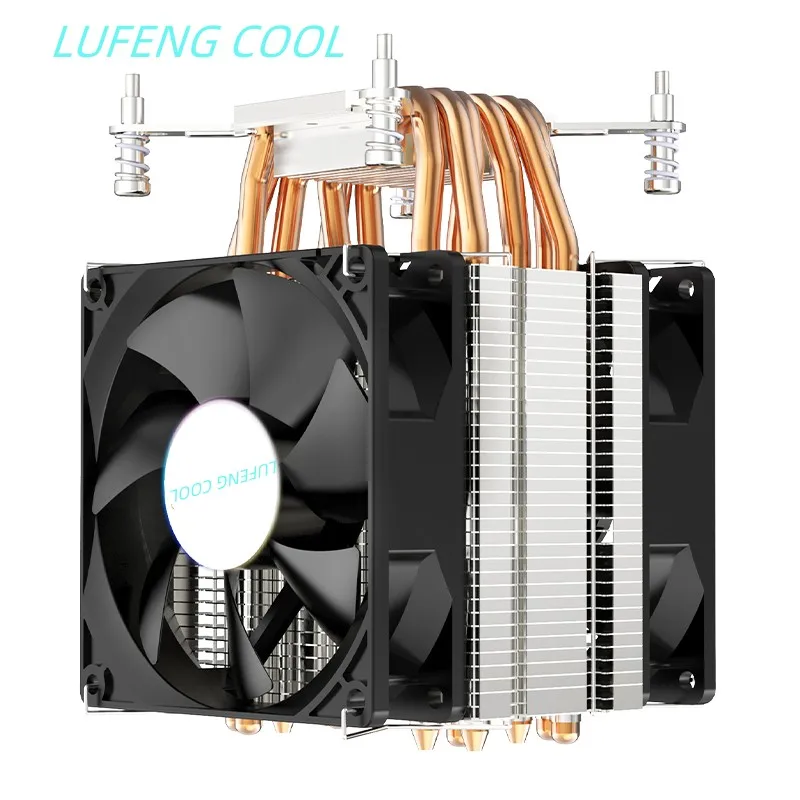 Lufengcool-4つのヒートパイプを備えたサイレントファン,金属製のクーラー,4ピン,rgb pc intel lga 2011 2011-3 x79 x99