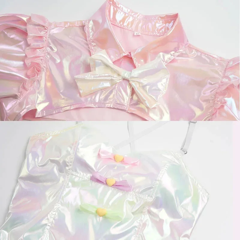 Аниме NEEDY GIRL OVERDOSE KAngel, карнавальный костюм, женский сексуальный кожаный боди, розовый комбинезон с кроликом для девочек, карнавальная одежда на Хэллоуин