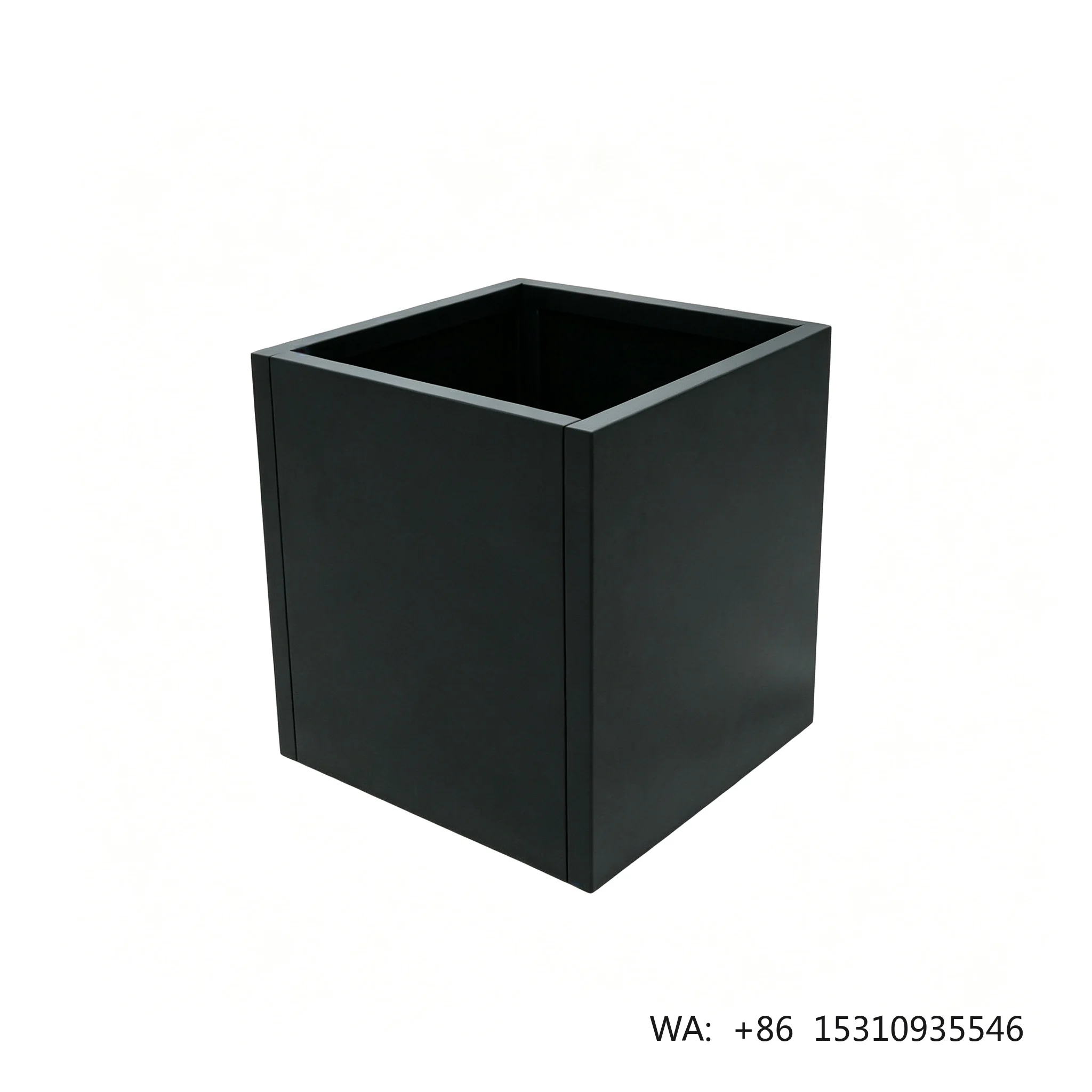 Assemble Square Metal Planter Box Black Powder Coated Steel Flower Pot With Drainage Holes Indoor Outdoor Garden Modular