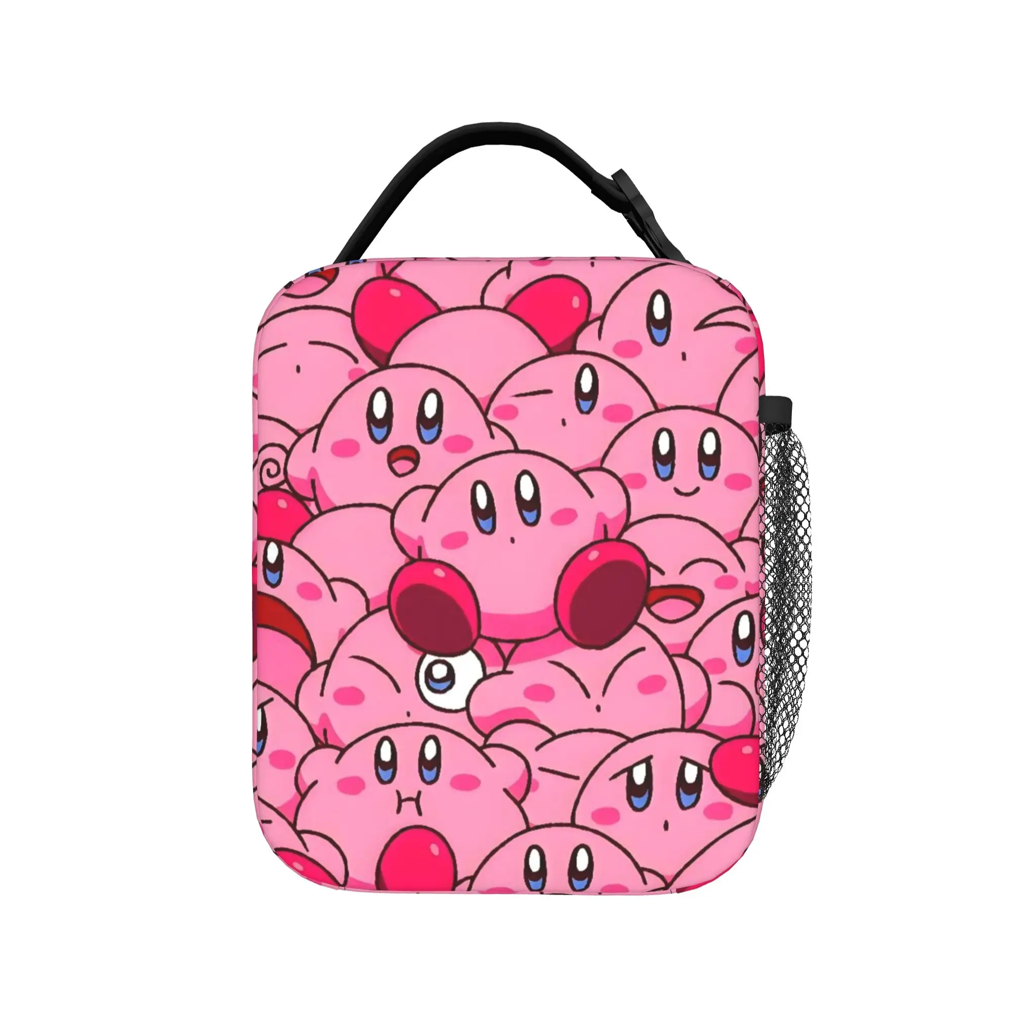 Custom K-Kirbys Portable Lunch Boxes Waterproof Classic Game Characters Cooler Thermal Food Insulated Lunch Bag School Student view 2