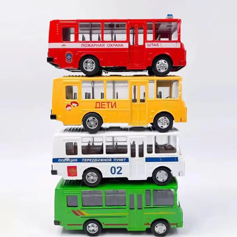 Diecast 1:43 Scale Soviet Bus PAZ-32053 Alloy Car Model Static Collection Decorated Holiday Gifts Toys