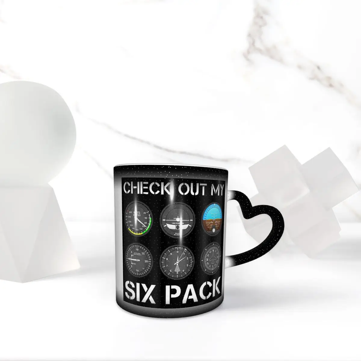 

Funny Pilot Top Airplane Six Pack Flight Instruments Mug Ceramic Coffee Cups Tea Mugs Milk Cup Drinkware Gift for Woman Man