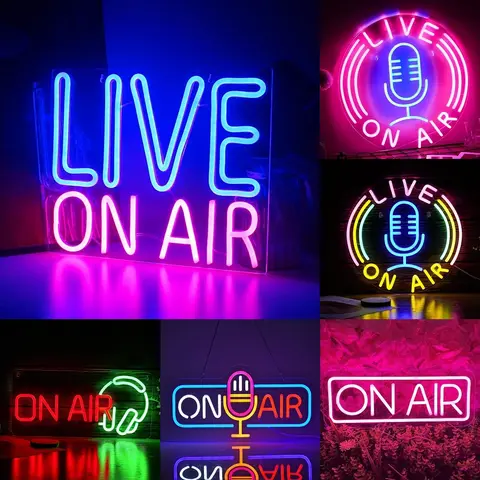 라이브 온 에어 LED 네온 불빛 네온 사인 USB 조광기 스위치 홈 게임 룸 바 펍 스토어 클럽 파티 벽 장식