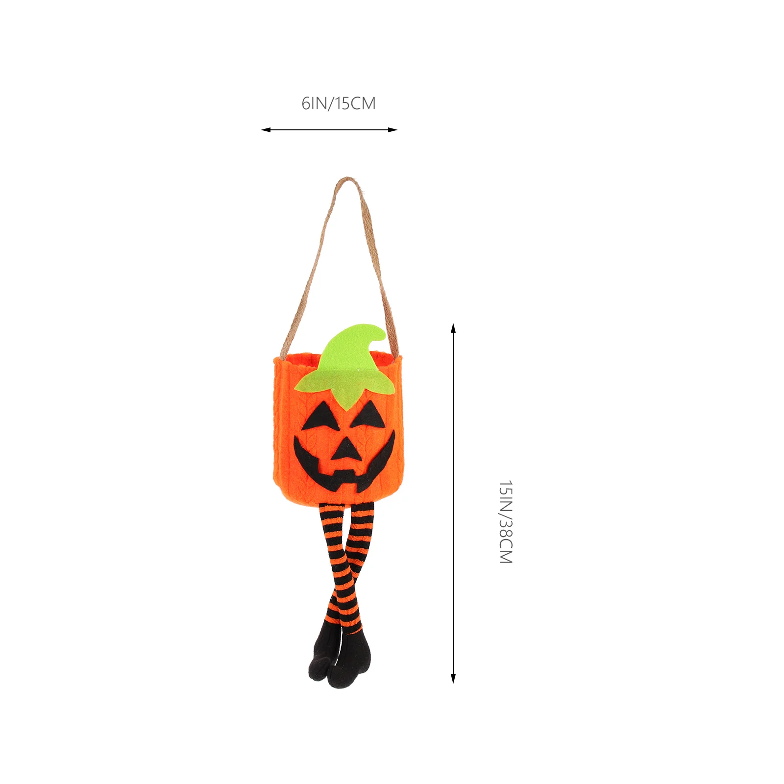 Borsa di zucca con gambe Borse per dolcetti Secchio di caramelle per la festa di Halloween Tema Decora il supporto per bambini in stoffa per dolcetti a tema