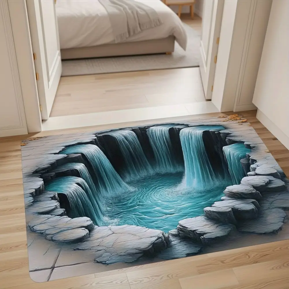 Creativity 2D Flat Optical Illusion Doormat Non-slip Easy To Clean Bathroom Carpet Durable Stain-resistant Bedroom Door Rug Home