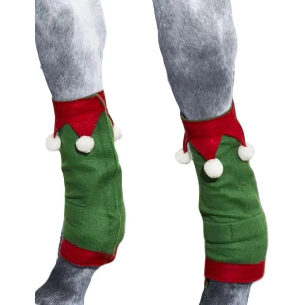 Christmas Horse Leggings 4-piece Set Leggings New Year Horse Leggings Parade Keep Warm in Winter
