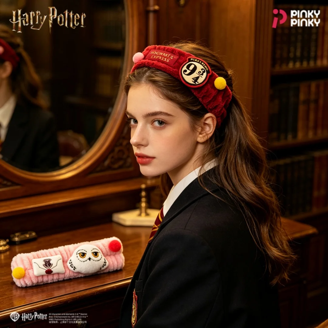 Pinky Harry Potter Plush Hair Band Blind Box Cute 3D Figure for Daily Halloween Christmas Birthday Gift for Students Fans Women