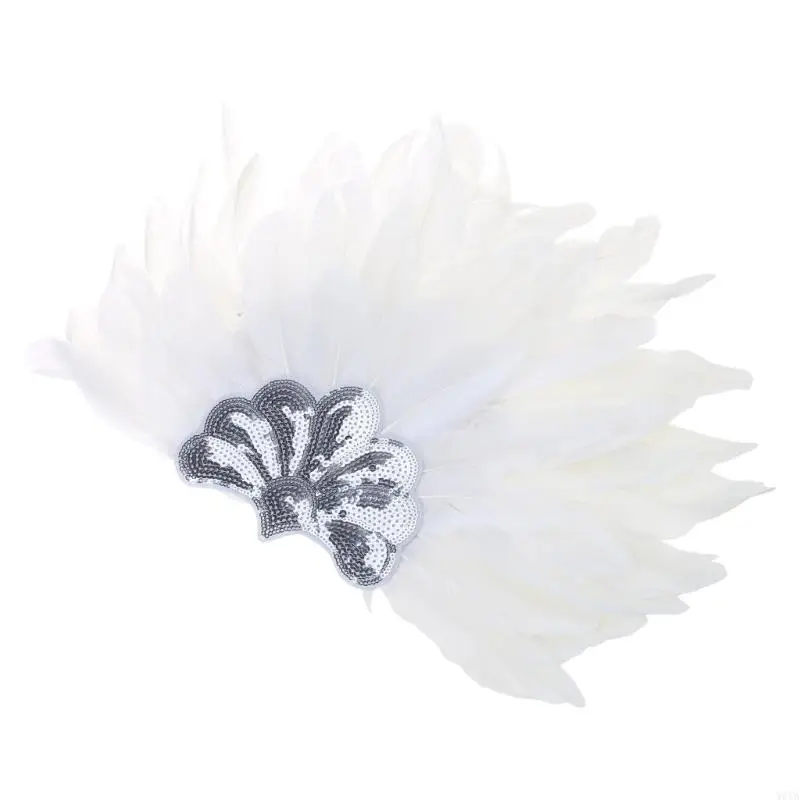 W0YA Feather Flapper Headbands Mardi Gras Prom Dancer Headpiece for Party Carnivals Celebrations Headwear Hair Styling