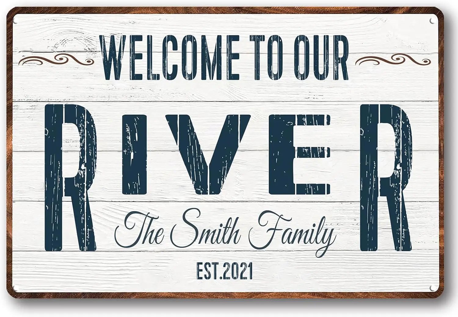 Personalized Name Memories are Made at The River Vintage Signs Custom Retro Tin Signs Art Plaque Aluminum Sign