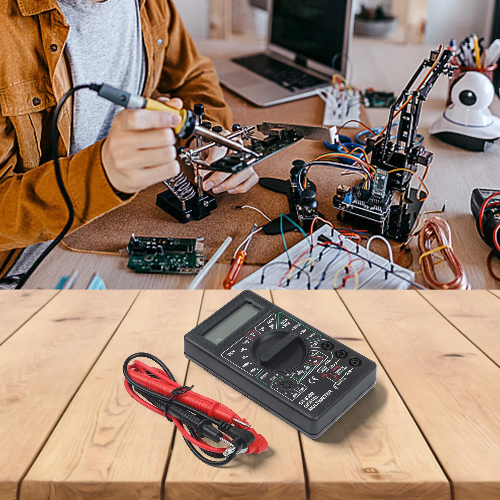 AC DC Tester Handheld Voltmeter For Automotive Repair 10A Current Range For Household Appliances Electrical Tester For Home Use
