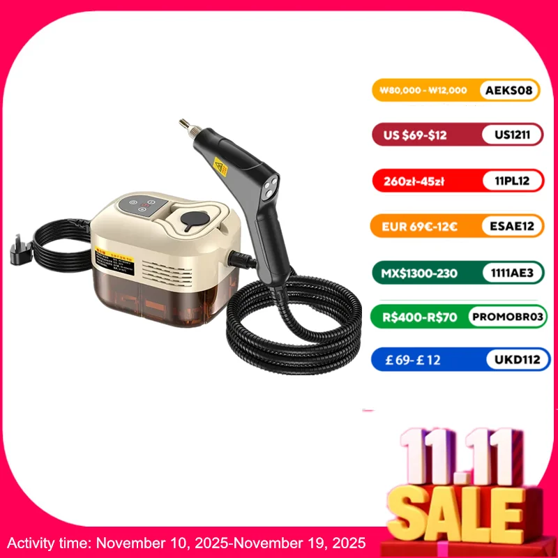 

High-Temperature Steam Cleaner Steamer Intelligent Digital Display Kitchen Lampblack Machine Switch Cleaning Machine Household