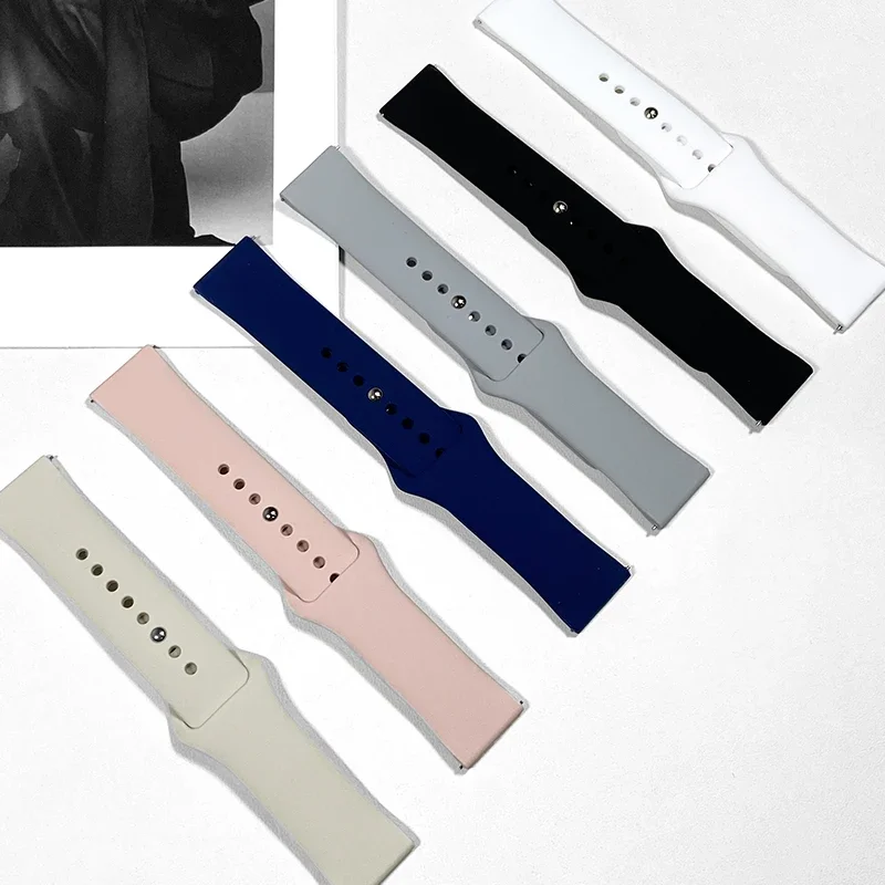 22mm 20mm strap For Samsung Galaxy watch 5 pro/6/4/Classic/Active 2/Gear S3 frontier silicone bracelet Huawei GT 3/2e/2 pro band