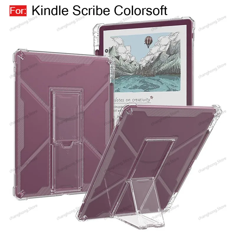 

Case with Pen Clasp for 11Inch Kindle Scribe 2025(3rd Generation) Scribe Colorsoft 11"/2026 with Kickstand Back Cover Soft Clear