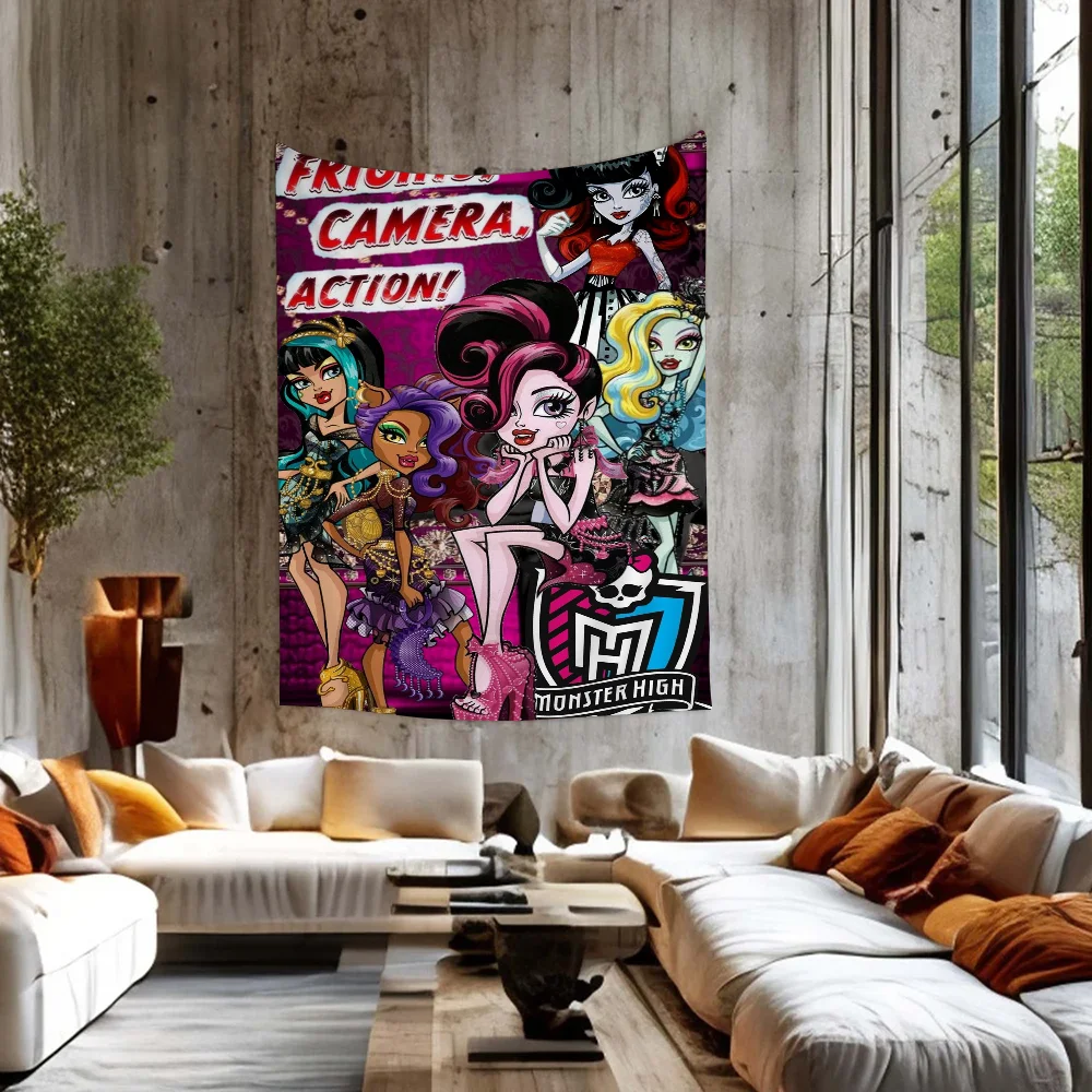 

Monster High Cartoon Tapestry Art Science Fiction Room Home Decor Art Home Decor