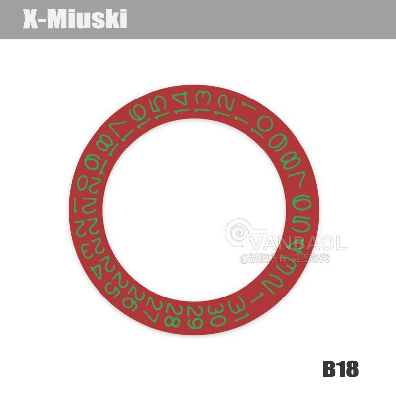 NH35 NH36 Red Day Date Dial Fit NH35 NH36 4R Japan Automatic Mechanical Movement NH35 Date Dial Wheel Paste Patch Dial