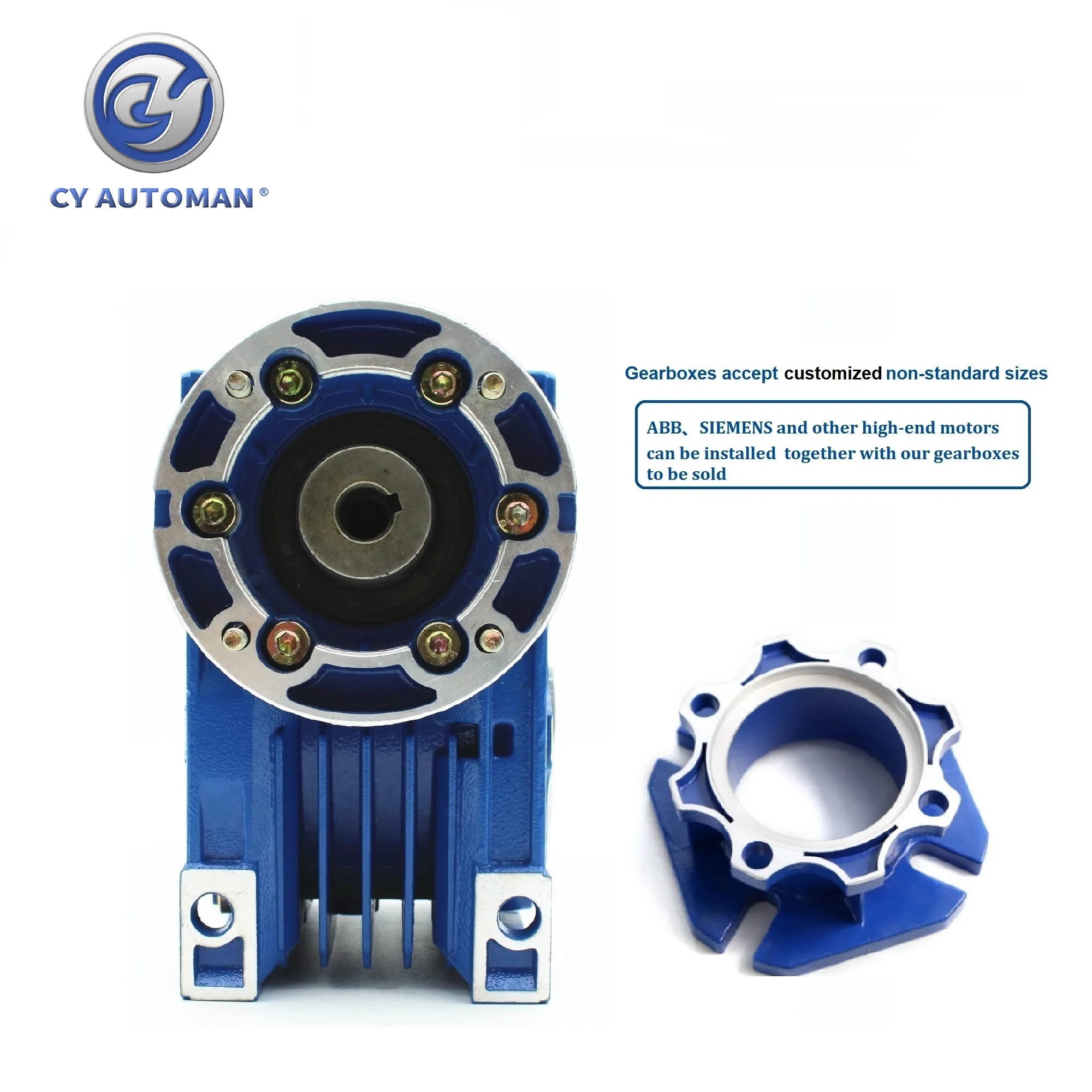 Imagem -02 - Caixa de Engrenagens Sem-fim de Manutenção Gratuita Cyautoman Nmrv 050 Entrada 14 11 19 mm Saída 25 mm Relação 5:1 100:1 Adequado para Flange Quadrado Redondo